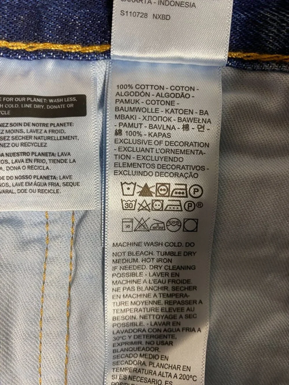 Levis 517 Mens Blue Denim Bootcut Jeans W33 L32 100% Cotton Made In Indonesia